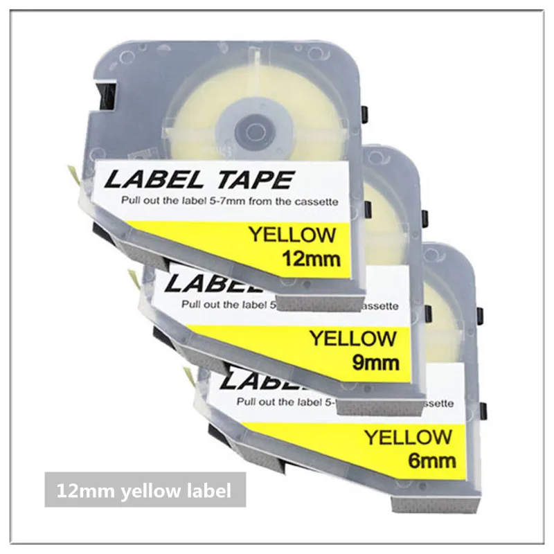 Cassette label tapes lm-406y(6mmX8m)yellow ink ribbon printer Sticker for  tube marking machine cable ID printer lk-320,lk-350