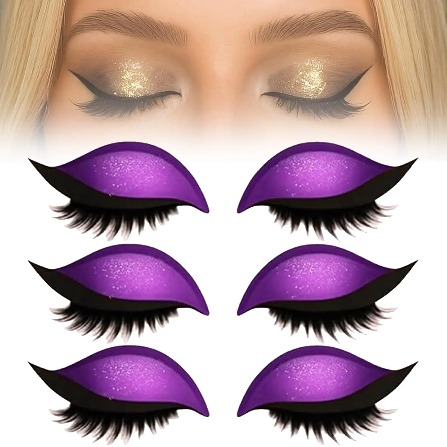 Reusable Eyelash Stickers Quick Eye Makeup Sweatproof Eyeshadow Eyelash Combination Eyelash Stickers Waterproof False Eyelashes