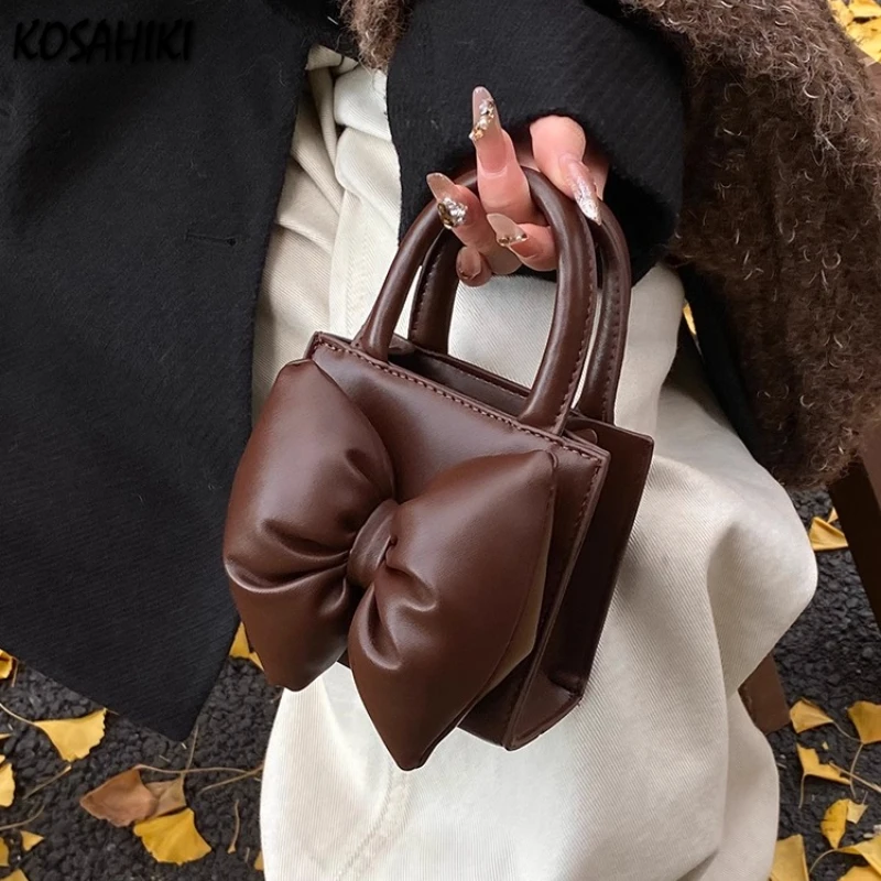 

2025 New Mini Y2k Aesthetic Bow Purses and Handbags Women Fashion Vintage Shoulder Crossbody Bags Luxury Design Top-Handle Bags