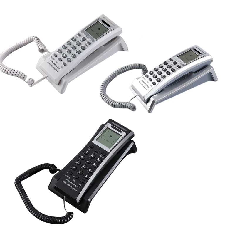 Landline Telephone Corded Phone Wall Mountable Telephone Mini Size Landline Drop Shipping