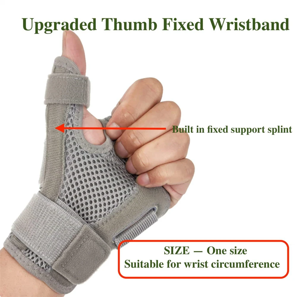 Flexible Splint Wrist Thumb Support Brace for Tendonitis Arthritis Breathable Thumb Protector Guard Fits Right and Left Hand