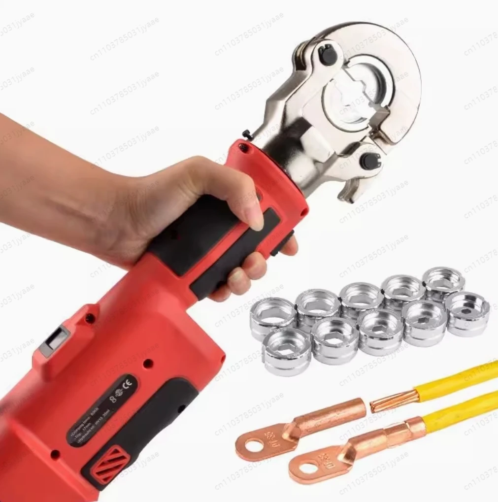 

Cordless Electric Hydraulic Crimping Pliers for Copper & Aluminum Terminals, Portable Battery Powered Crimper