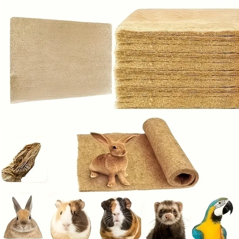 2/5 Stück Super Saugfähige Leinen-Käfigmatte Weiche Komfort-Bettunterlage für Meerschweinchen Hamster Kaninchen Kleintier-Ruhekissen Zubehör – Detail 1