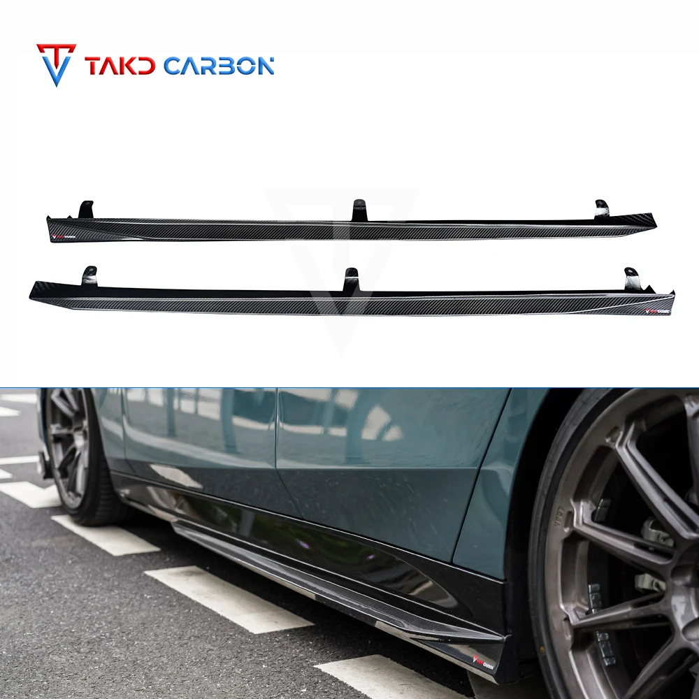 

G60 TAKD Carbon Design Dry Carbon Fiber High Quality Car 3K Twill Side Skirts for bmws 5 Series G60 2024-UP