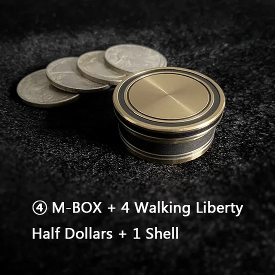 M-BOX by Jimmy Fan Half Dollar Size Coin Magic Tricks Coin Appear Vanish Close Up Magia Magicians Prop Gimmick Prop Copy Coin