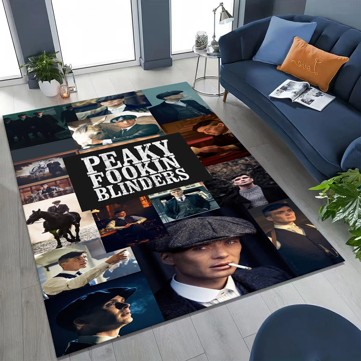 3D Tommy Shelby P-Peaky B-Blinders Art Carpet Rug for Bedroom Living Room Sofa Home Doormat Decor,Large Kids Non-slip Floor Mat