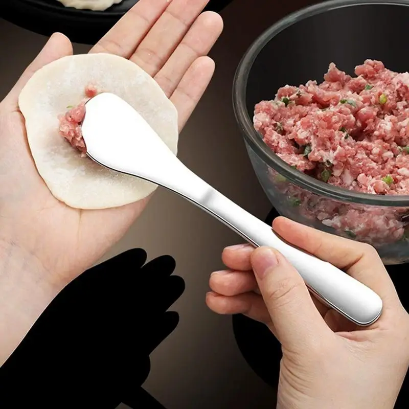 Dumpling Stuffing Spoon Stainless Steel Dumpling Maker Spoon Butter Jam Spreaders Wonton Package Stuffing Spoon for Cooking