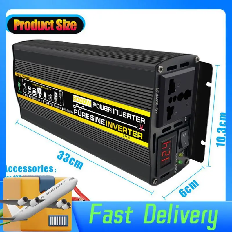 

Transformer Pure Sine Wave Inverter 8000/6000/4000/3000W 12V To 220V Voltage Power Converter Solar Inverter Auto Accessories