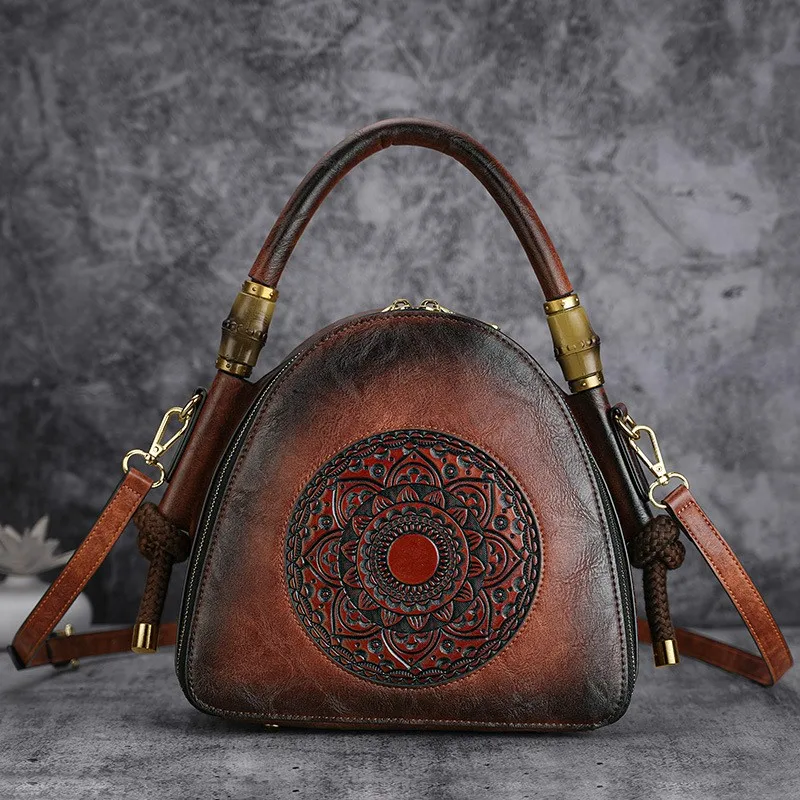 MOTAORA Vintage Embossed Women\'s Shoulders Bag For Woman Handbag 2024 New Handmade Bohemian Female Leather Handbags 8 Colors SAC