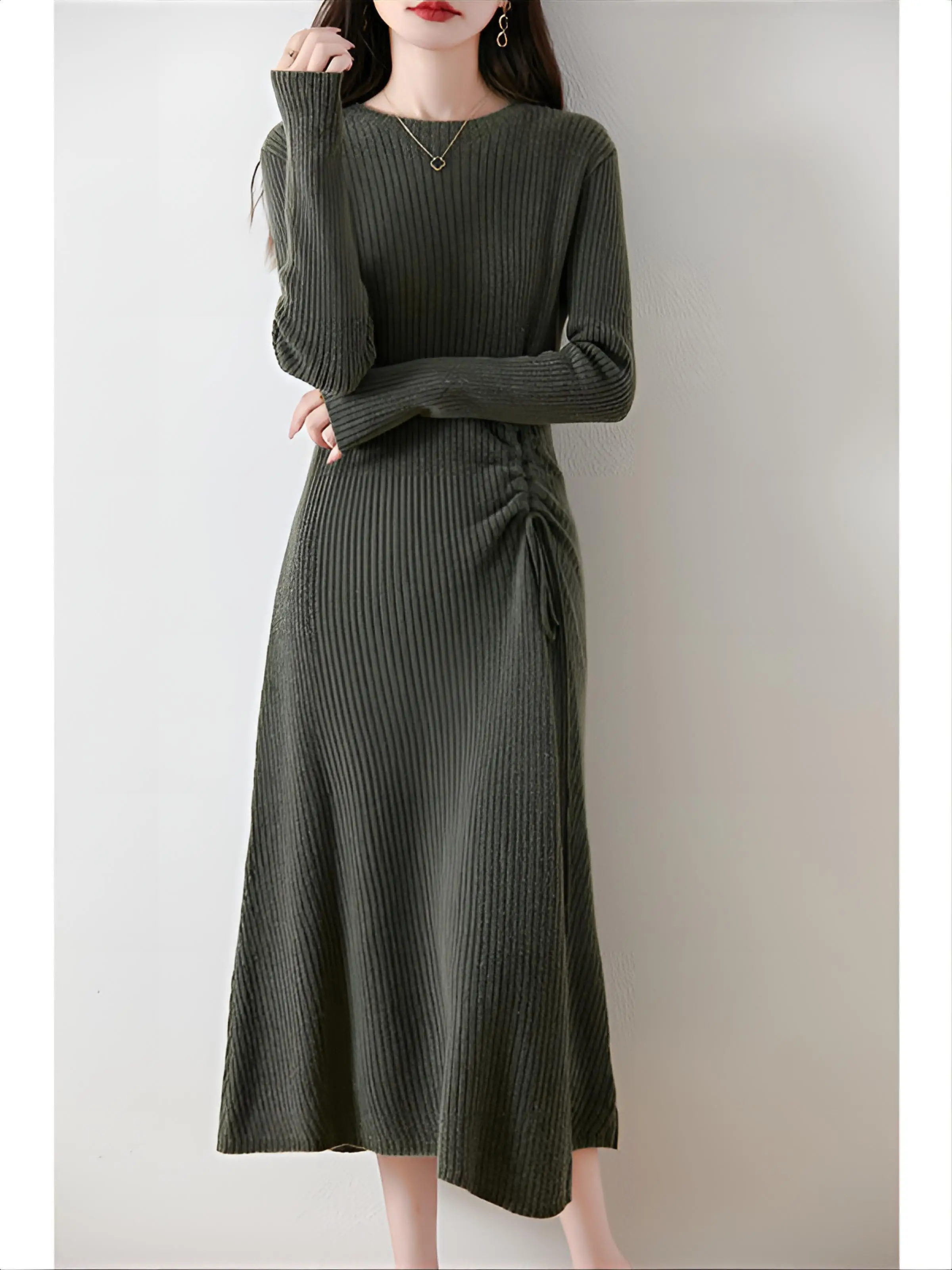 드레스 여성용 드레스 맥시 새틴 스팽글 라인스톤 크루넥 테일드 클럽웨어 센슈얼 밀레니엄 핫걸 나이트클럽 글로시 섹시