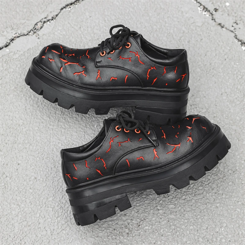 

Men Large-sized Derby Shoes Men Casual Lace-up Thick-soled Anti-slip Business Leather Shoes Suitable Daily Wear Formal Occasions