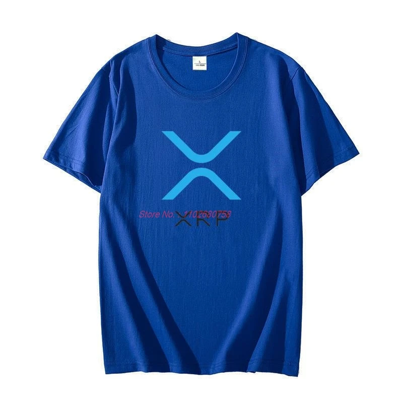 Men's Classic Short Sleeve T-shirt 100% Cotton Shirt Casual Bitcoin ripple XRP graphic Printed Harajuku Streetwear Men clothing