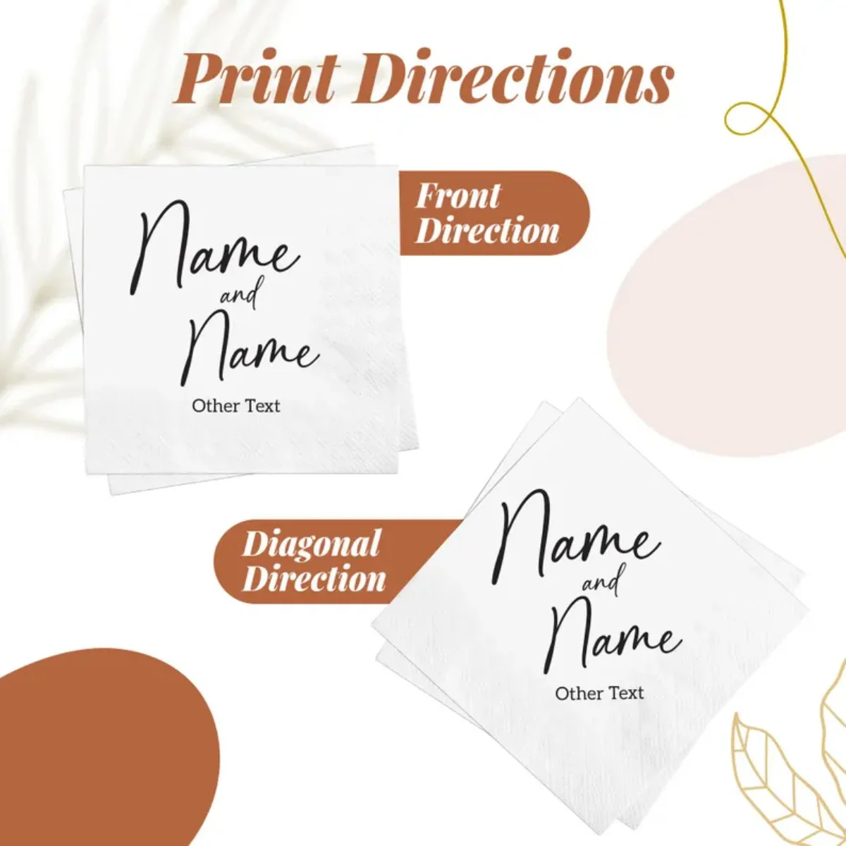 Personalized Paper Napkins for Wedding Custom Napkins of Your Name&Date Disposable Napkins for Baby Shower Hen Party Deco