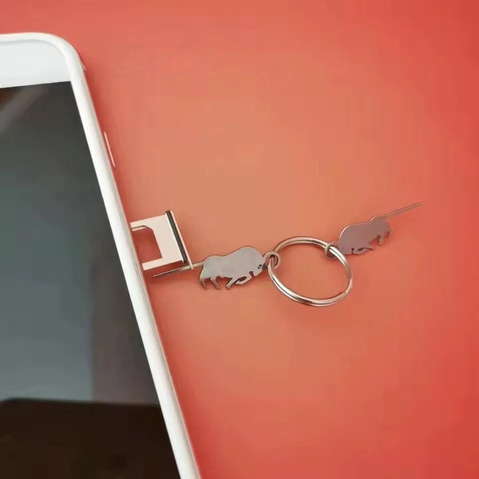 Broche d'éjection de carte Sim en acier inoxydable de vache pour téléphone, produit numérique, dé à coudre universel ultra-léger, ensemble de 2 pièces