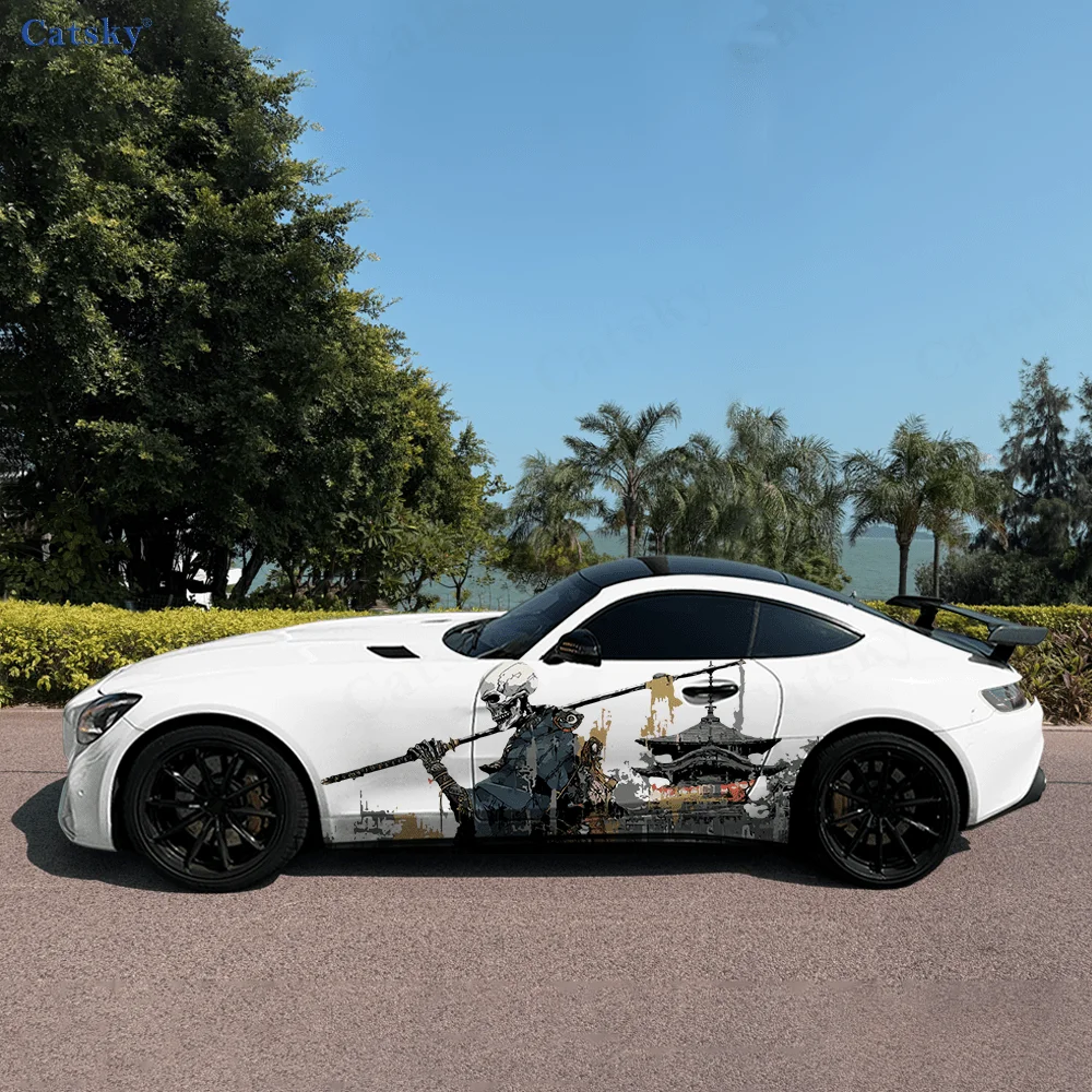 

Skeleton Long Knife Pavilion Car Vinyl Wraps Decal Self-adhesive PVC Sticker Suitable for Trucks SUV Decor Auto Accessories Gift