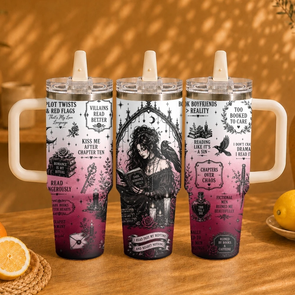 Gothic Dark Lady Vacuum Flasks 40oz Vacuum Insulated Travel Mug - Stainless Steel Straw Cup Lid