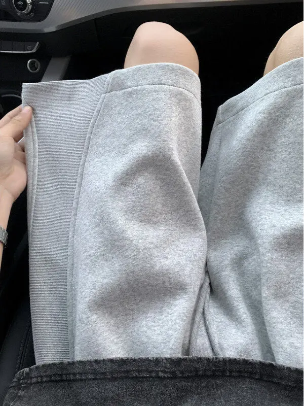 

Cleanfit ey Splice Summer orts for Men Casual Spor American Brand Five-Point Cotton Space Cotton Straight Leg Pants