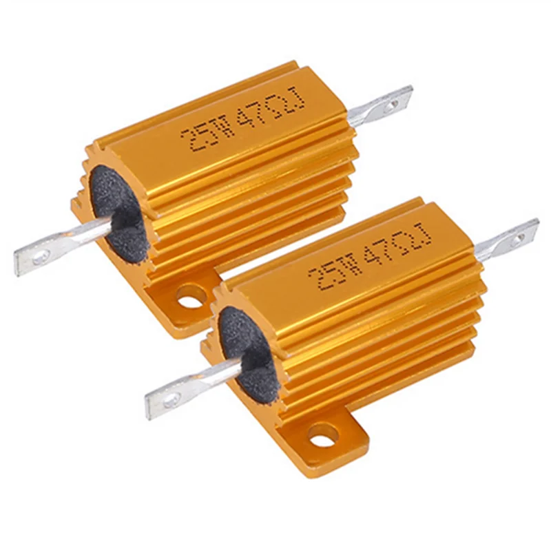

RX24 gold aluminum shell resistance 25 w4r5r6r8r10r12r15r18r20r30r50r the winding resistor 1pcs