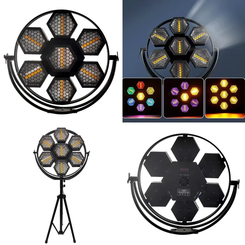 for ZY Mini 350W 7 Eye LED Matrix Light Retro Aluminum Alloy RGBW DMX512 Outdoor Stage Lighting AC90-230V Moving Head Effect