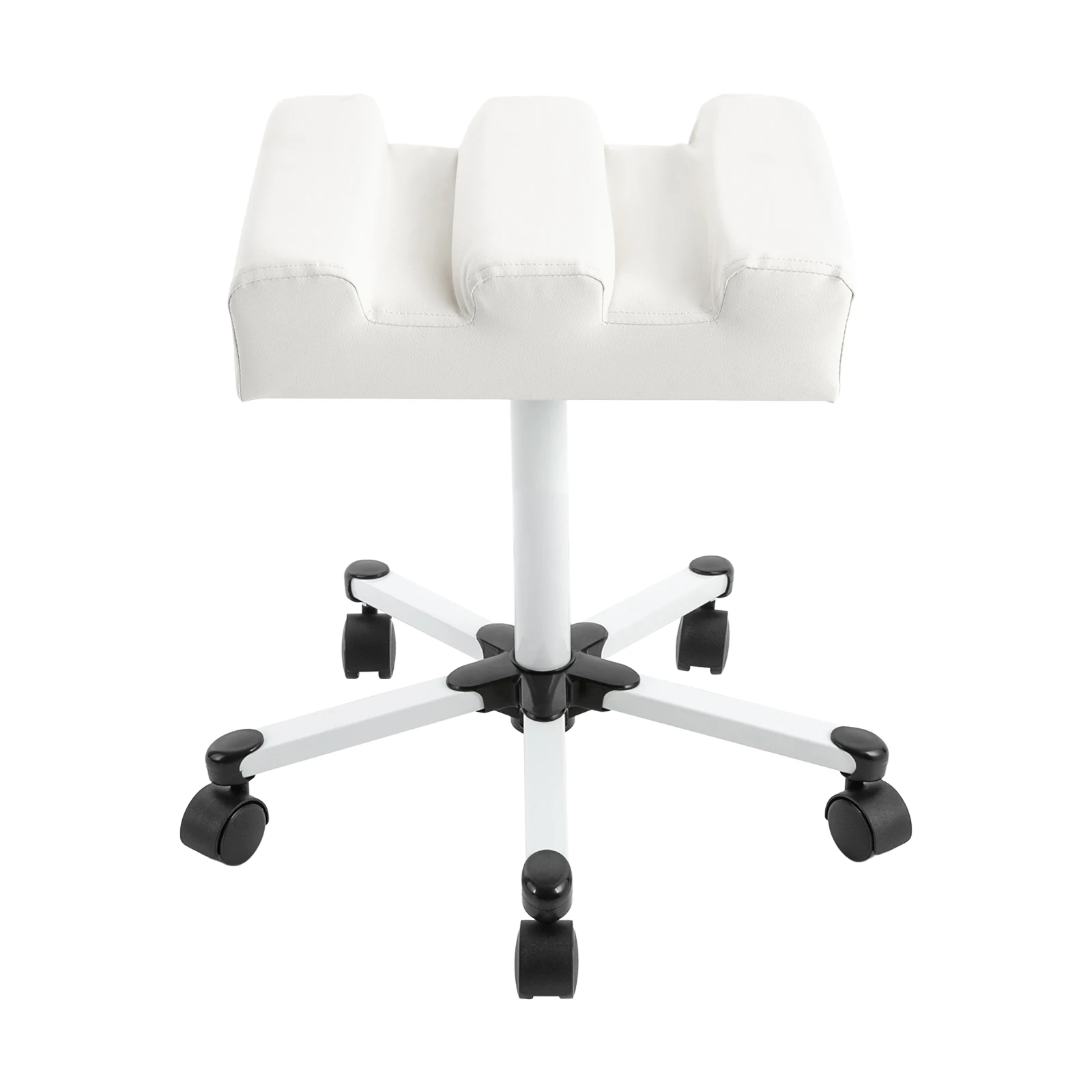 Adjustable Pedicure Stool Manicure Foot Rest Pedicure Nail Footrest Desk Salon Spa Stand with Wheels Black/White