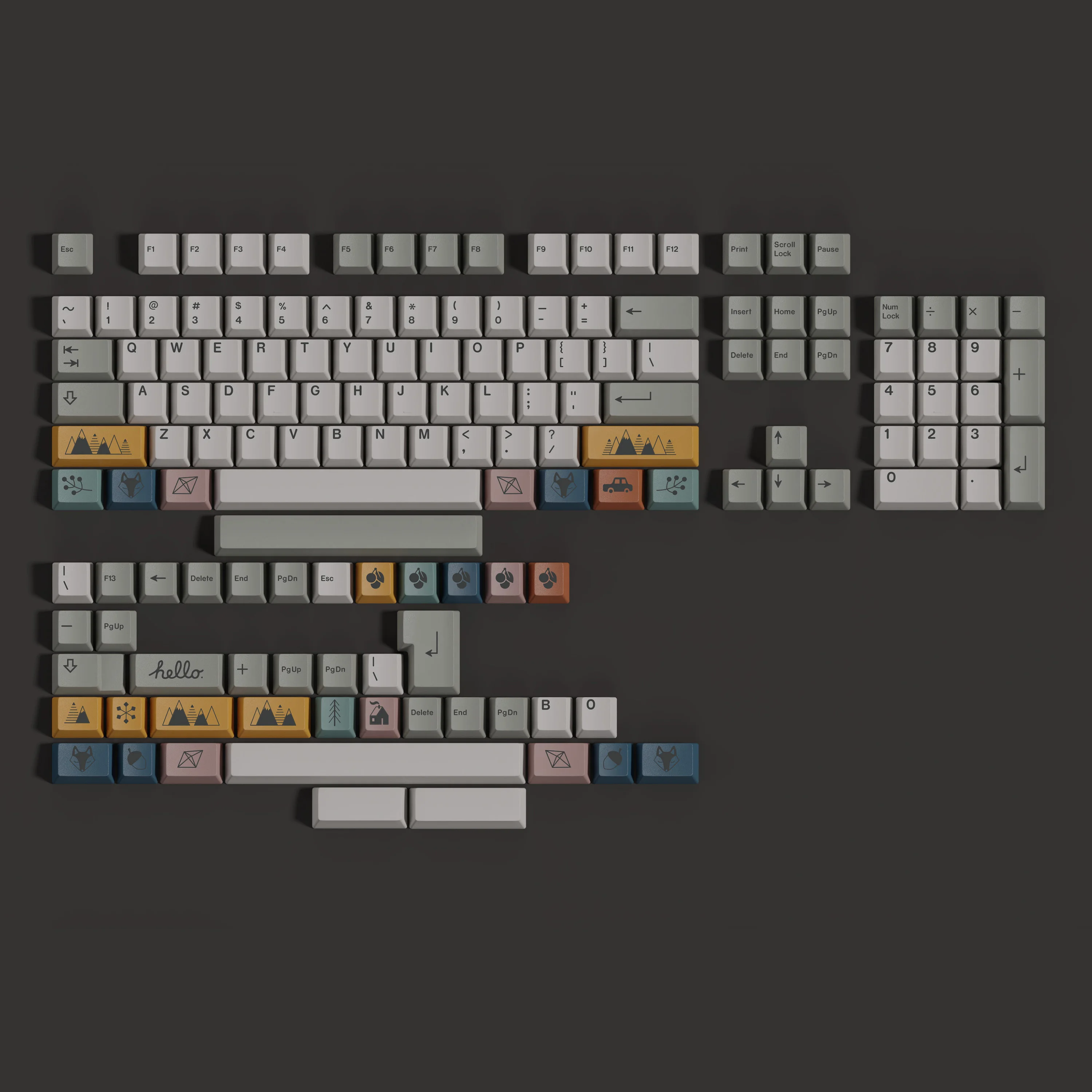 Scandi-teclas PBT personalizadas para teclado mecánico, teclas, perfil de cereza, DYE-SUB, 146 teclas