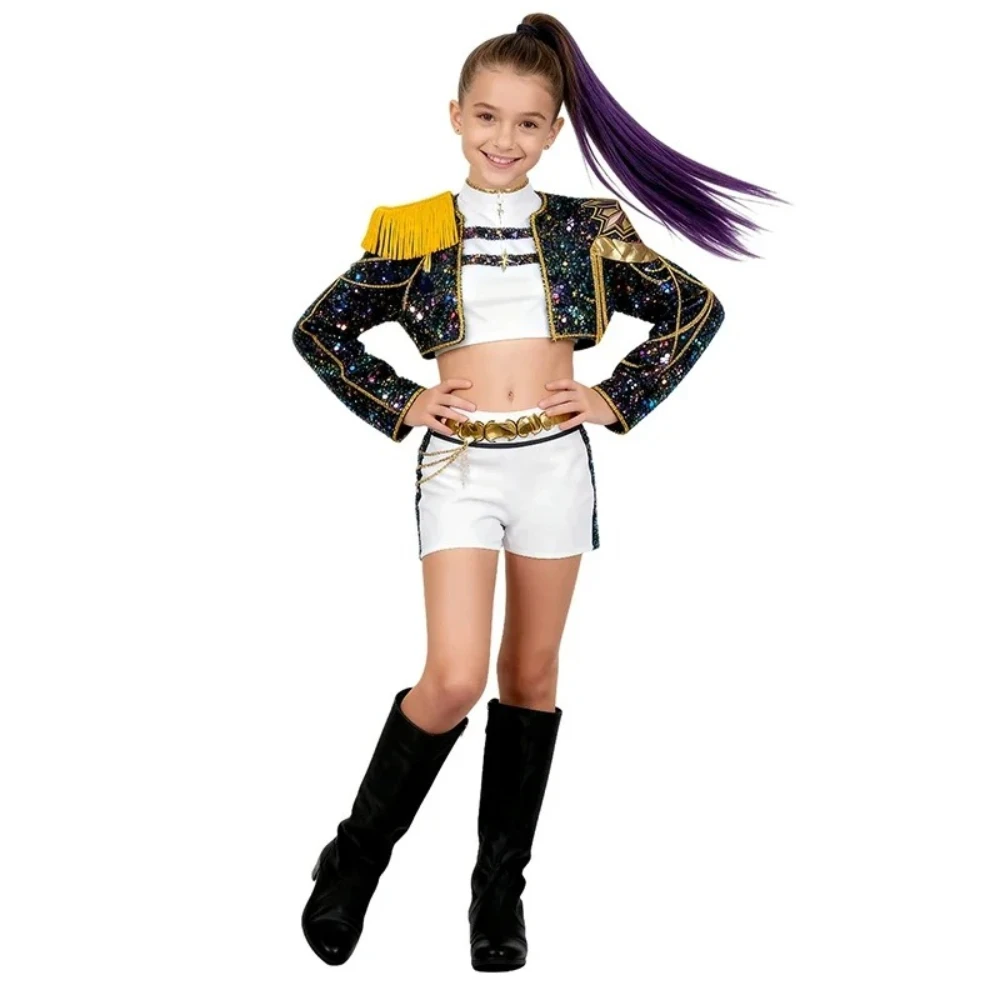 أزياء أطفال بنات فيلم Kpop ميرا التأثيرية طباعة شيطان الصيادين زوي رومي كوسبلاي كرنفال عرض ملابس أطفال فتاة هنتركس مجموعة #1