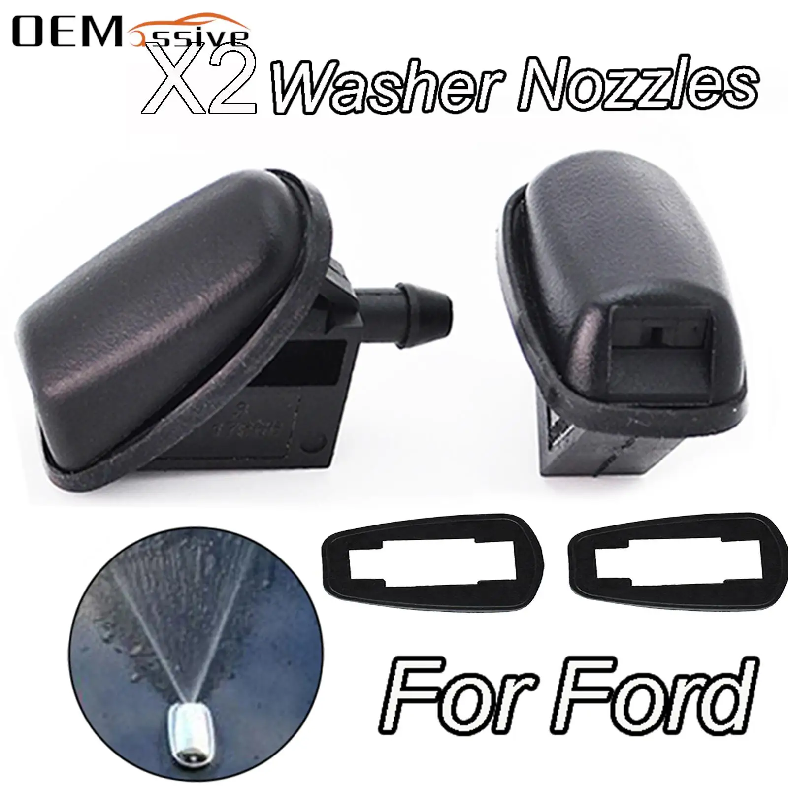 Xukey Front Windshield Wiper Spray Nozzle Water Sprayer Jet For Ford Focus MK3 For Mondeo MK4 C-max MK4 2011 2012 2013 2014 2015