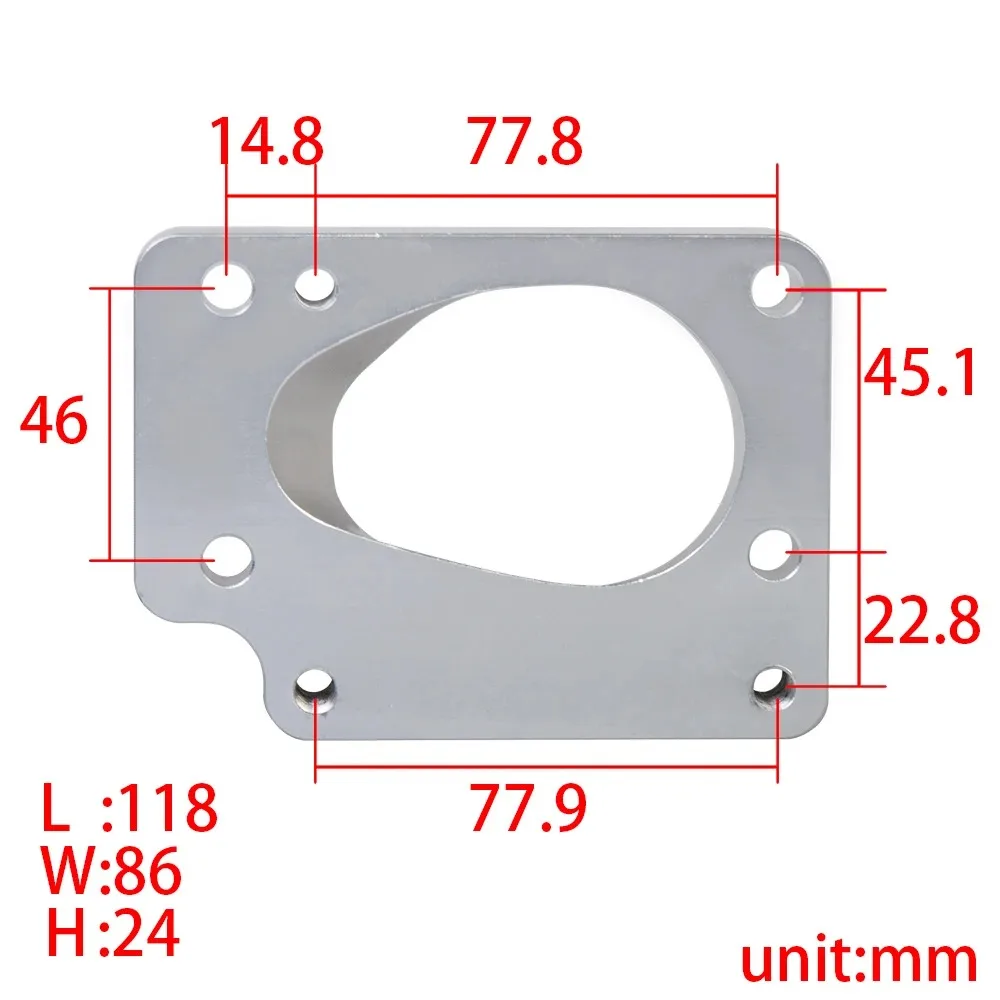 

Adapter 1.8 & 2.0 16V turbo intake bridge manifold for VR6 throttle valve flange