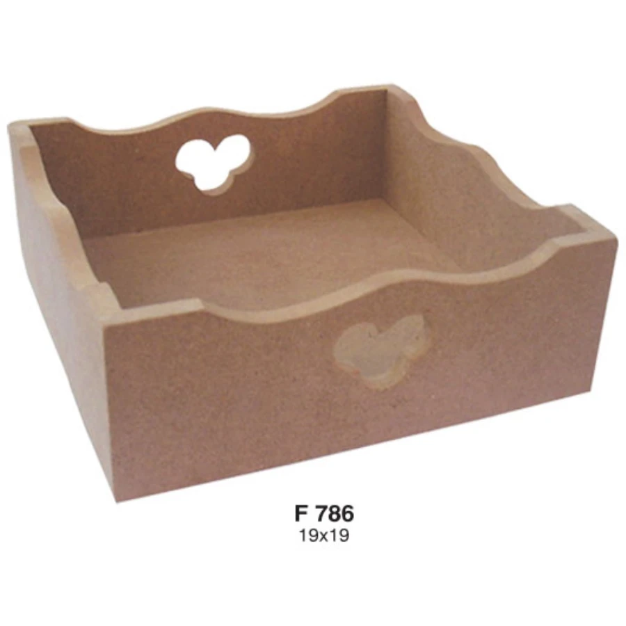 F786 Clover Napkin Holder, Dyeable Raw Wood Mdf Napkin Holder