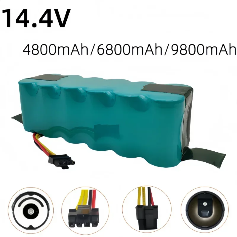 14,4 V 4800 mAh/6800 mAh/9800 mAh se puede utilizar para x500 x900 T322 T320 aspiradora CR120 CR121 CR540 etc.