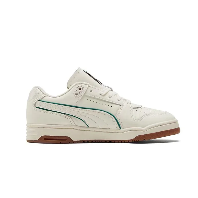 PUMA Slipstream Lo lightweight and durable low top board shoes for both men and women, white and green