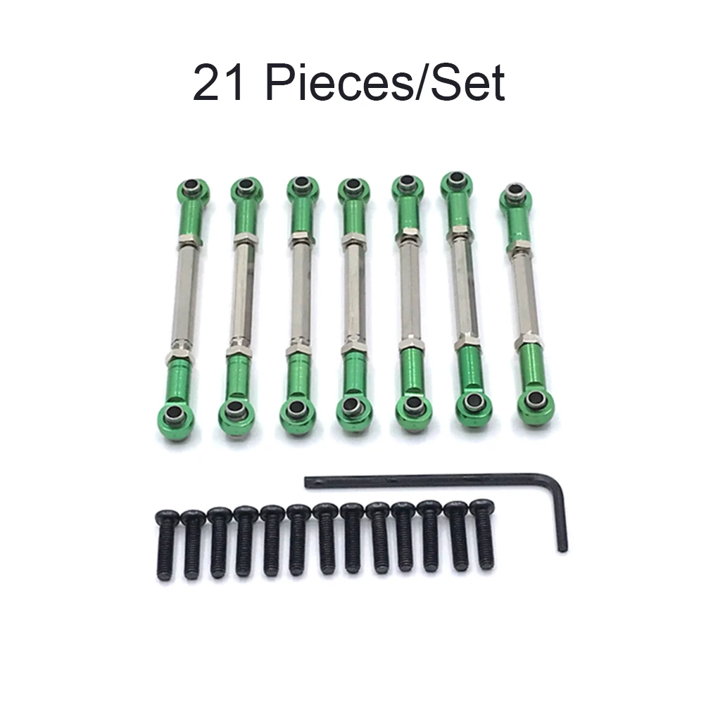 7 Pieces Servo Link Adjustable Pull Rod 1:10 Upgrade Part Modified