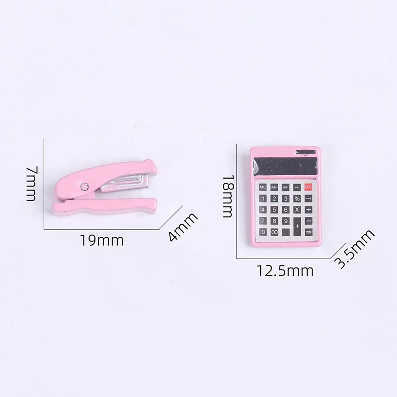 Dollhouse Simulation Mini Stationery Pocket Micro Stapler/calculator Model Learning Educational Toys For Doll House Decor Gift