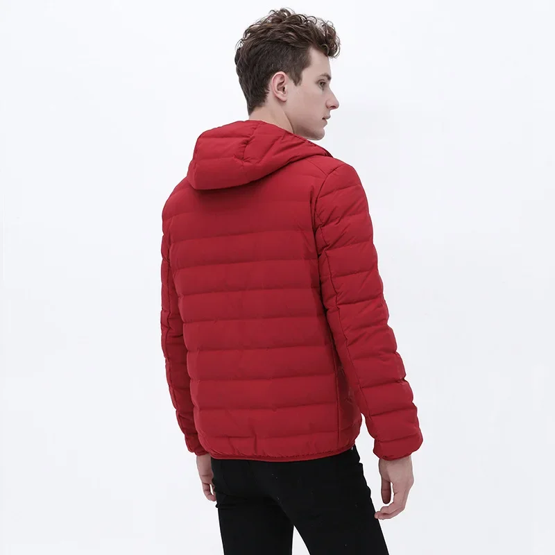 Top Grade Men's Fashion Hooded  90% White Duck Down Down Coats Autumen Winter New Keep Warm Men  Casual  Down Jacket