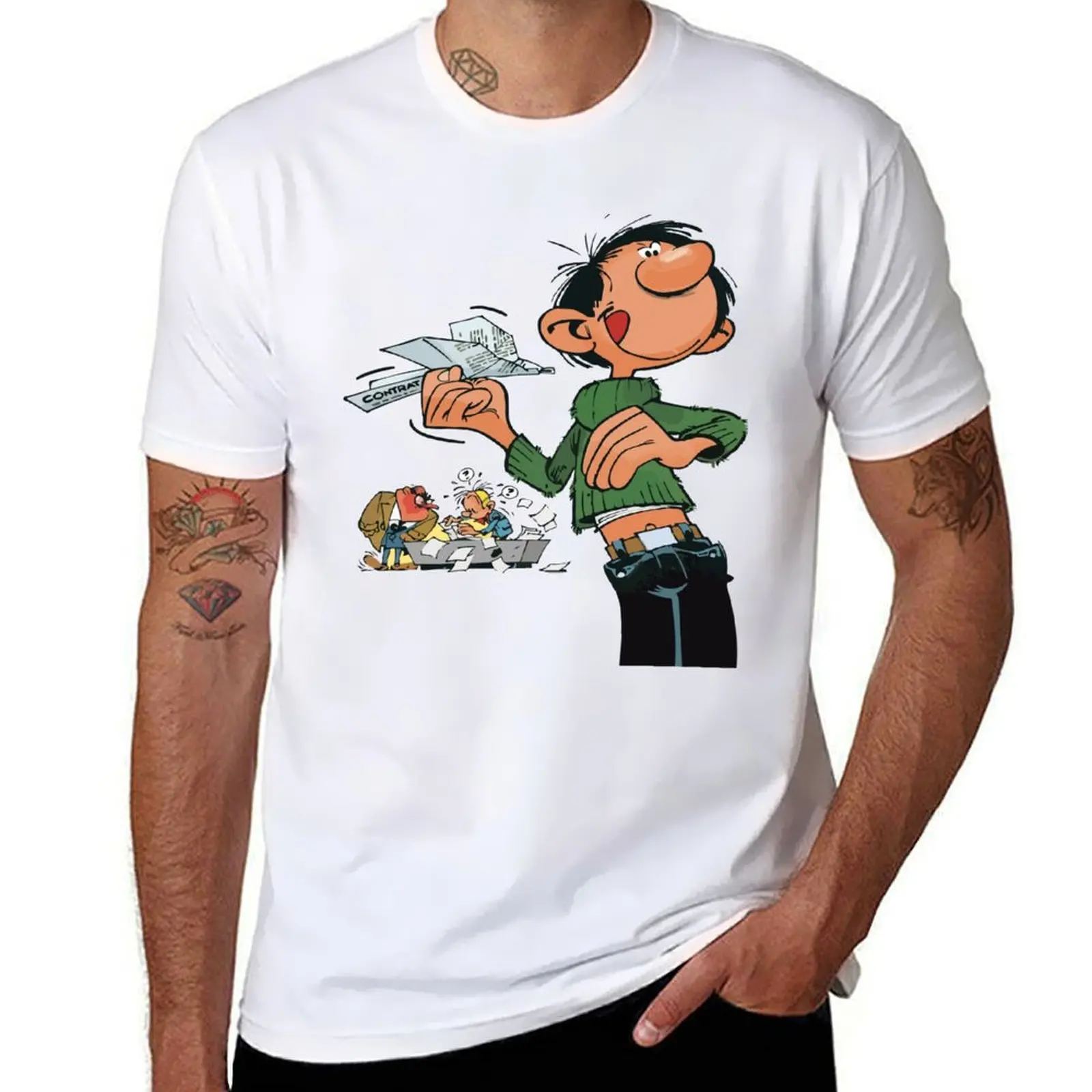 

Gaston Goof Paper Plane T-Shirt anime t shirts for man t shirt man cotton funny t shirts man T-shirt