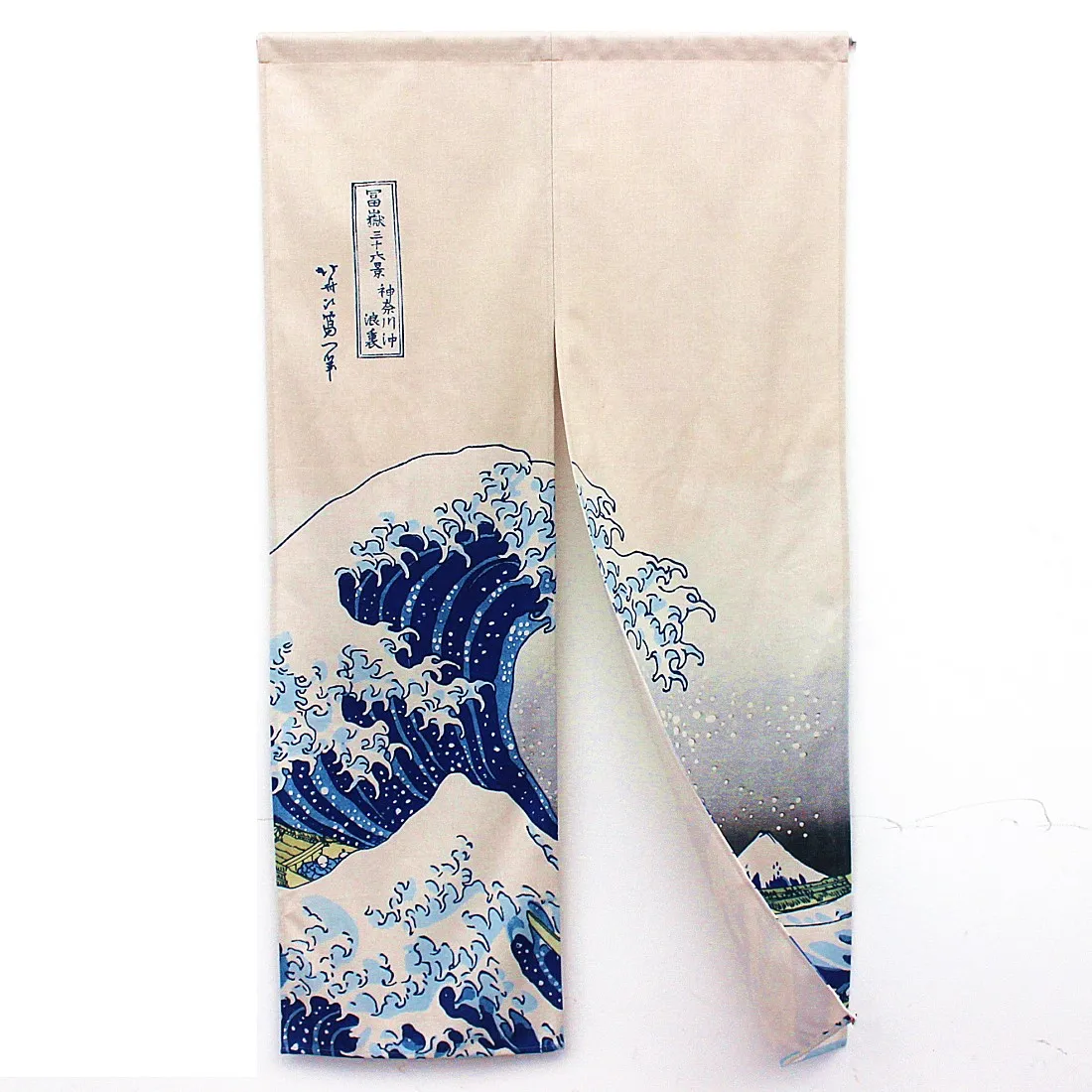 Feng Shui Curtain Noren Mountain Fuji Japanese Curtain Doorway Great Wave Hokusai Japan