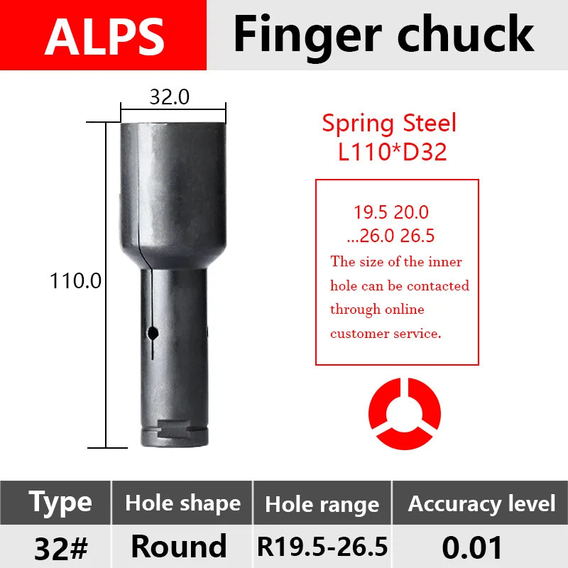 32# ALPS Automatic Bar Feeder M10*1 Left Thread Finger Chuck  collet