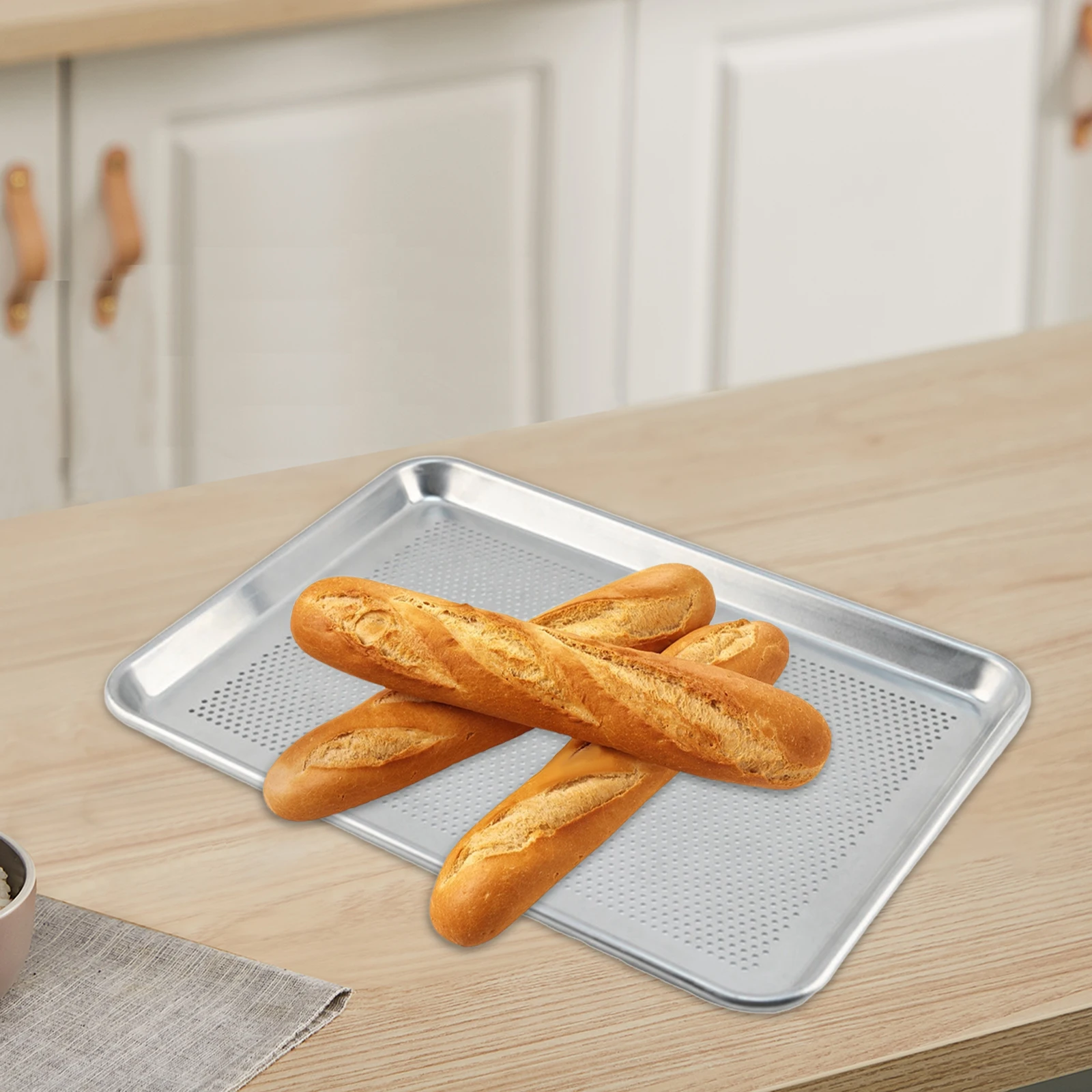 אלומיניום מחורר גיליון עוגיות מחורר אלומיניום עם מחבת פיצה חורים למגש תנור למגש תנור לקינוח מטבח