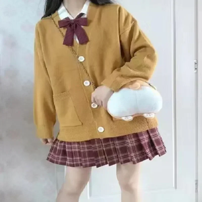 Original JK uniform set top, college style knitted sweater, cardigan wool jacket, high-quality soft and slim fit sweater