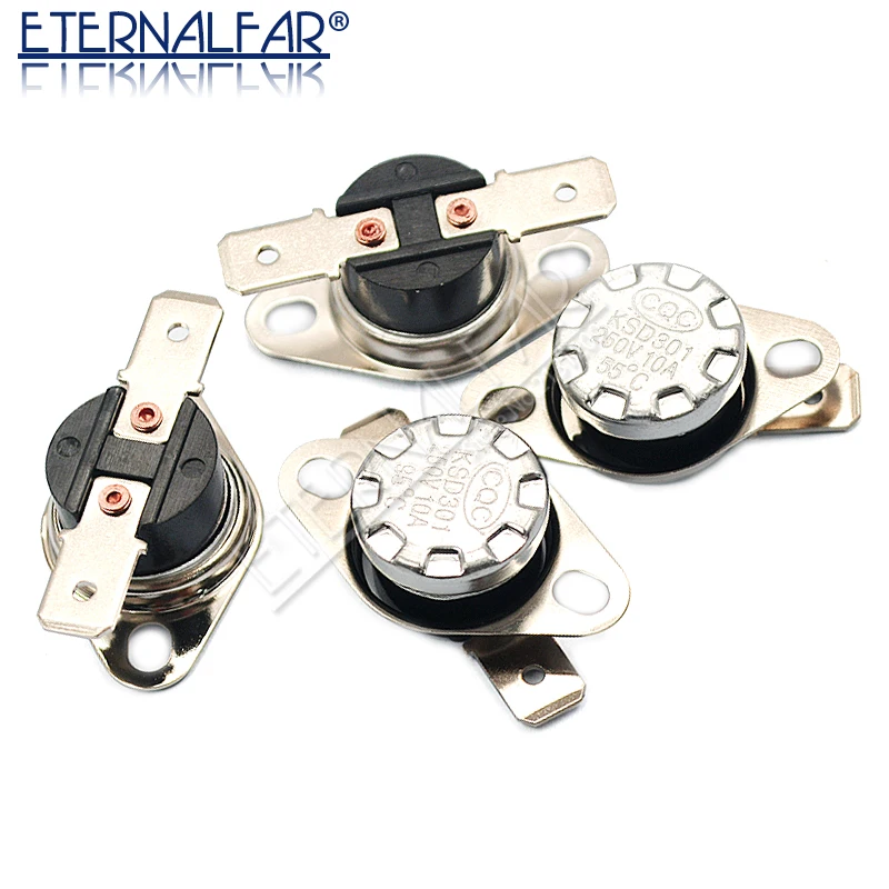 bimetal thermostat KSD301 250V 10A Normal Closed Open Temperature Switch Thermal Control 75C 85C 95C 105C 125C 135C 145C Degree