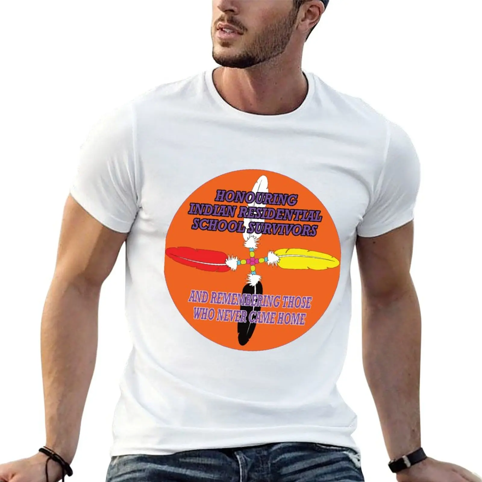 Orange shirt day, Every child matters - Honouring Survivors by Anna White T-Shirt Casual Streetwear Short Sleeve Tee