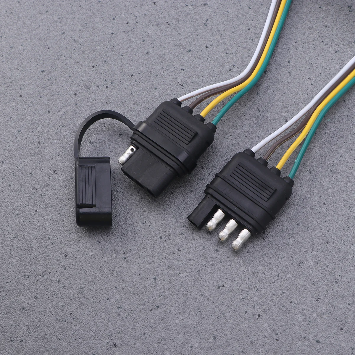 

4 Wire Flat Trailer Connector for Tail Brake Turn Signals Looped Wire Extension Reliable Connections Trailer Wiring