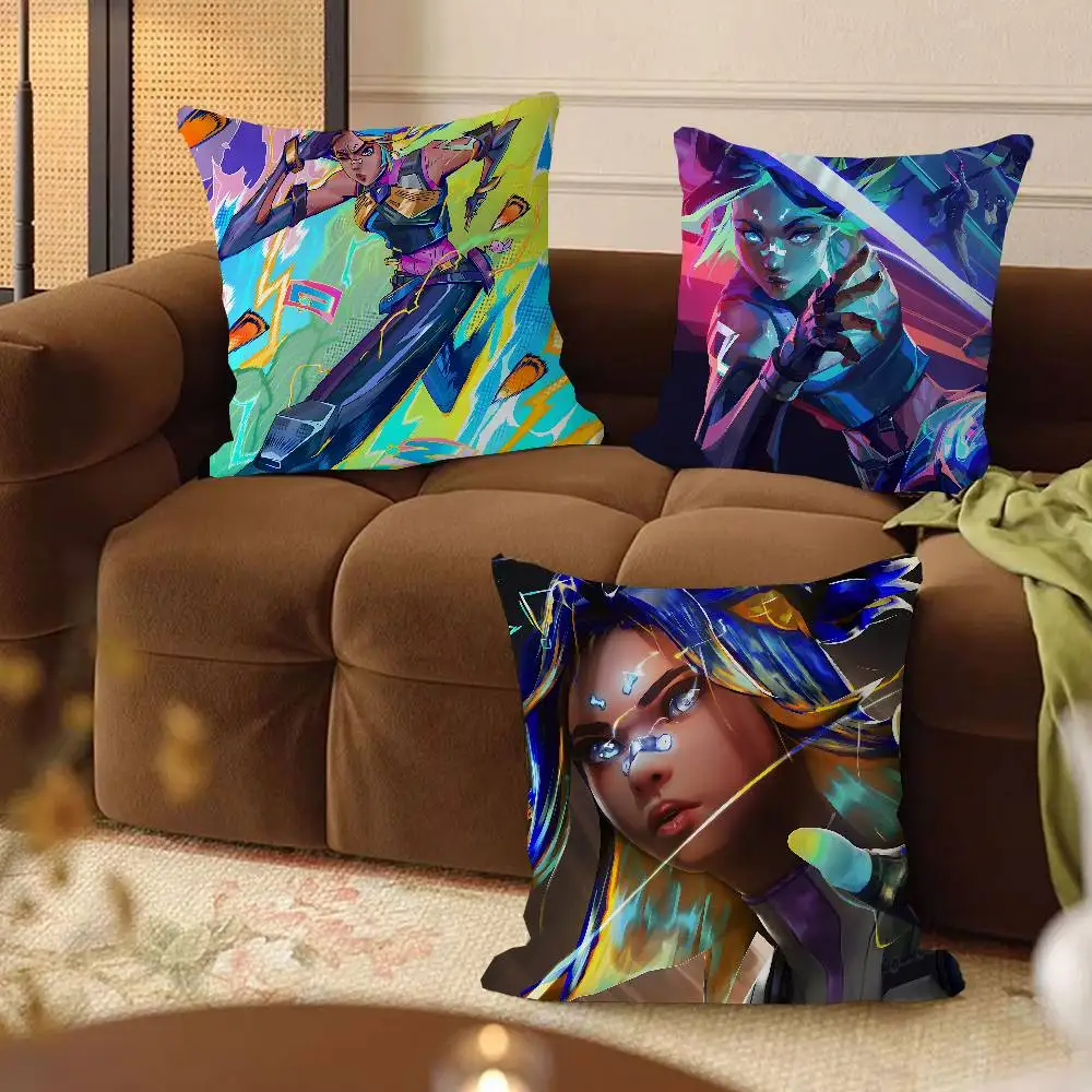 

NEON V-VALORANT Cushion Cover Pillow Cover Decor Pillowcase Printed Cushion Case For Couch