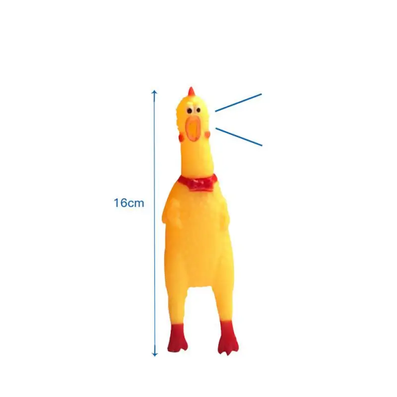 1PCS New Pet Dog Squeak Toy Screaming Chicken Squeeze Dog Chew Toy Durable And Fun Yellow Rubber Exhaust Dog Toys