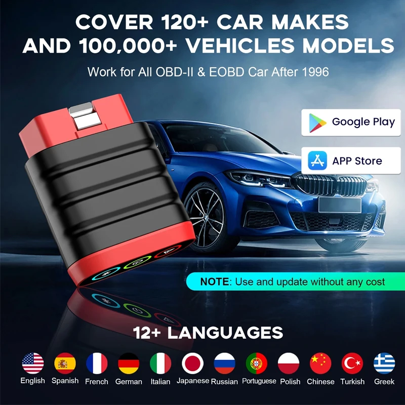 THINKCAR THINKDIAG Mini OBD2 Scanner pour Toutes les Voitures, Outils de Diagnostic, Système Complet, Gratuit à Vie,