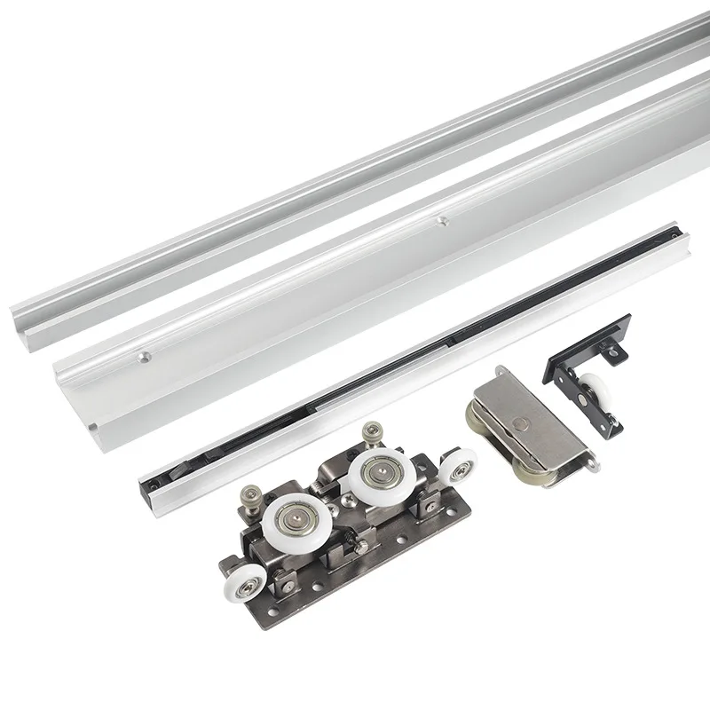 

Trackless ghost door hardware kitchen bedroom sliding invisible two-way buffer sliding door track slide accessories
