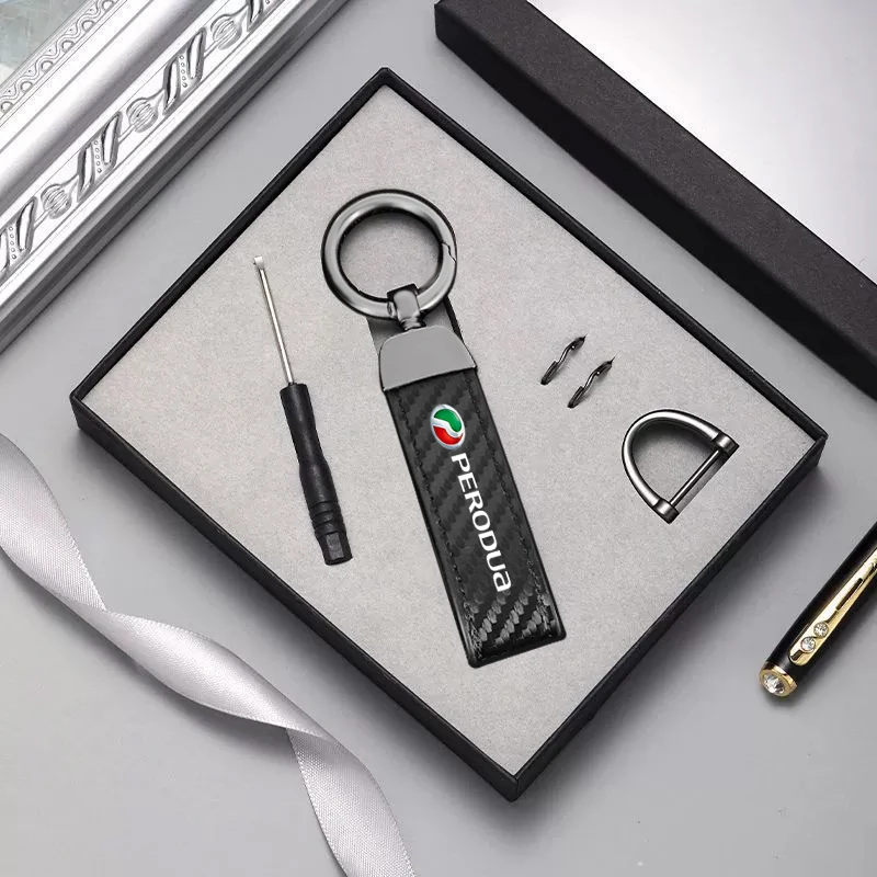 LLavero de coche con emblema, regalo para hombres y mujeres, aleación de Zinc para Perodua Axia Bezza Myvi Alza Ativa Aruz, accesorio para automóvil de alta calidad