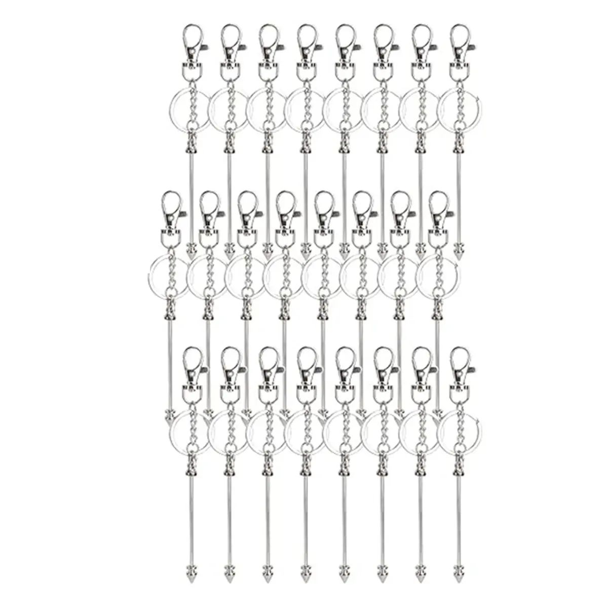 DT57 LATEST MODEL 24Pcs Beadable Keychain Bars Bead Keychain Making Kit Blank Keychains Beaded Items for DIY Crafts Jewelry Maki