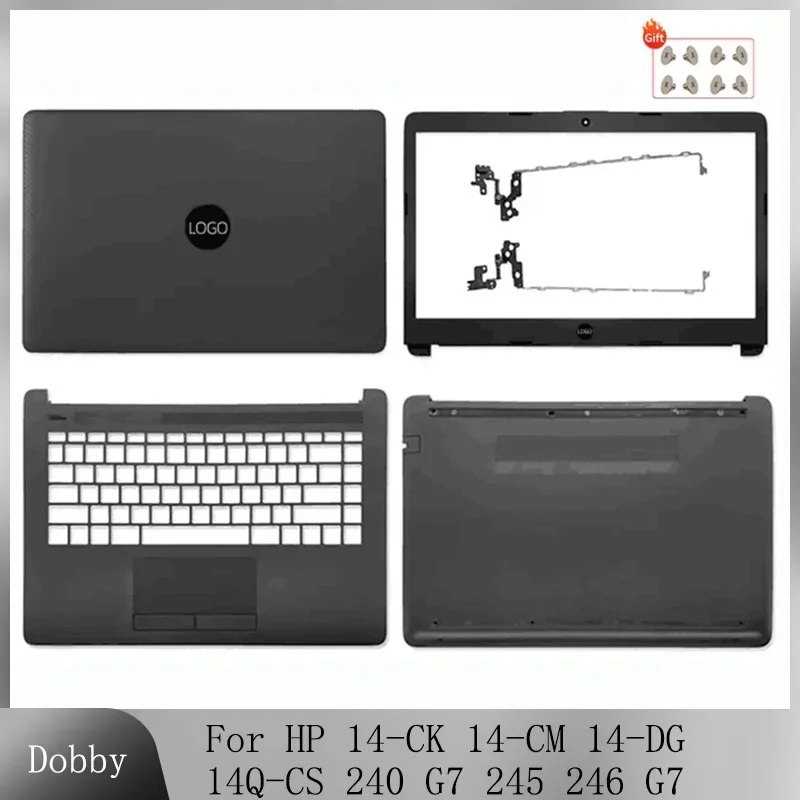 New For HP 14-CK 14-CM 14-DG 14Q-CS 240 G7 245 246G7 LCD Back Cover/Front Bezel/Hinges/Palmrest/Bottom Case Black 14inch