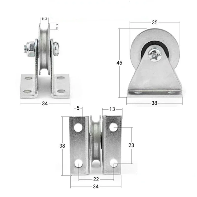 6*33*8mm Mechanical Guide Pulley with Groove U-groove Bearing Steel Track Wheel Weaving Machine Sheave